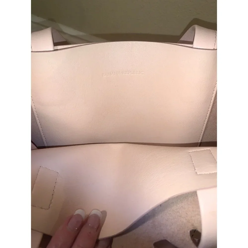 Banana Republic  LASER CUT OUT  Palm LEAF TOTE PINK BLUSH_9